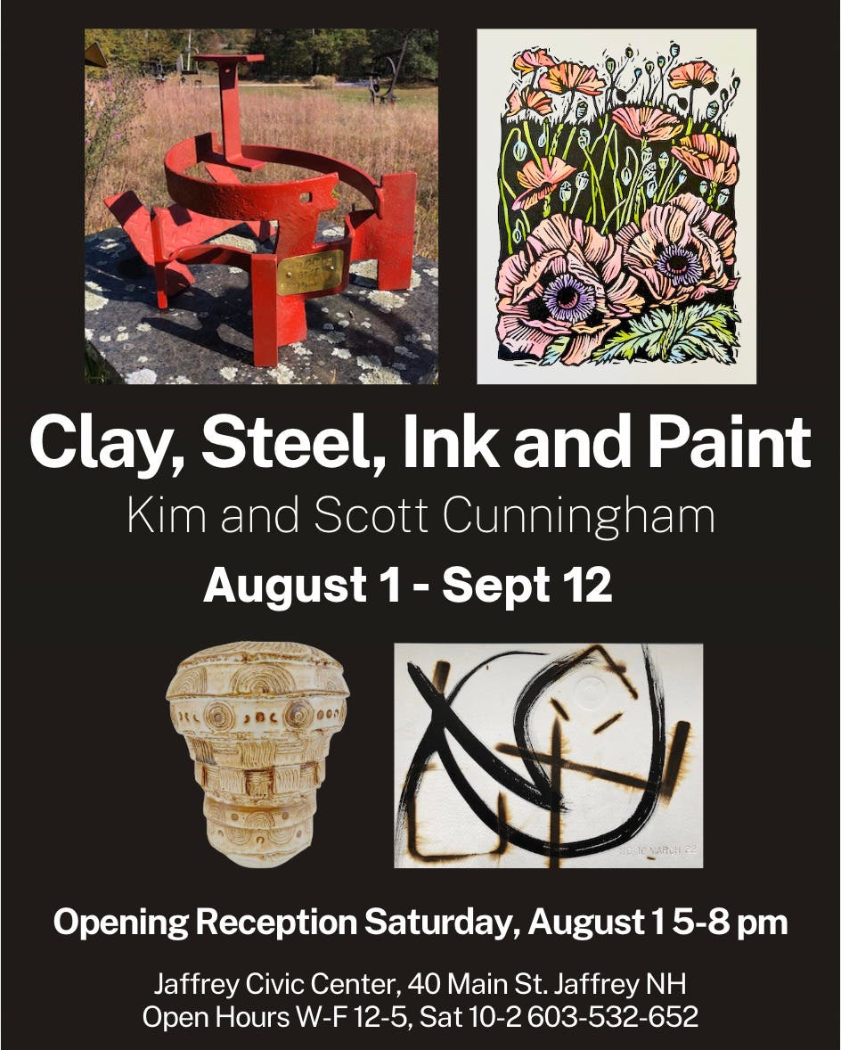 Opening Reception Clay, Steel, Ink and Paint Kim and Scott Cunningham 