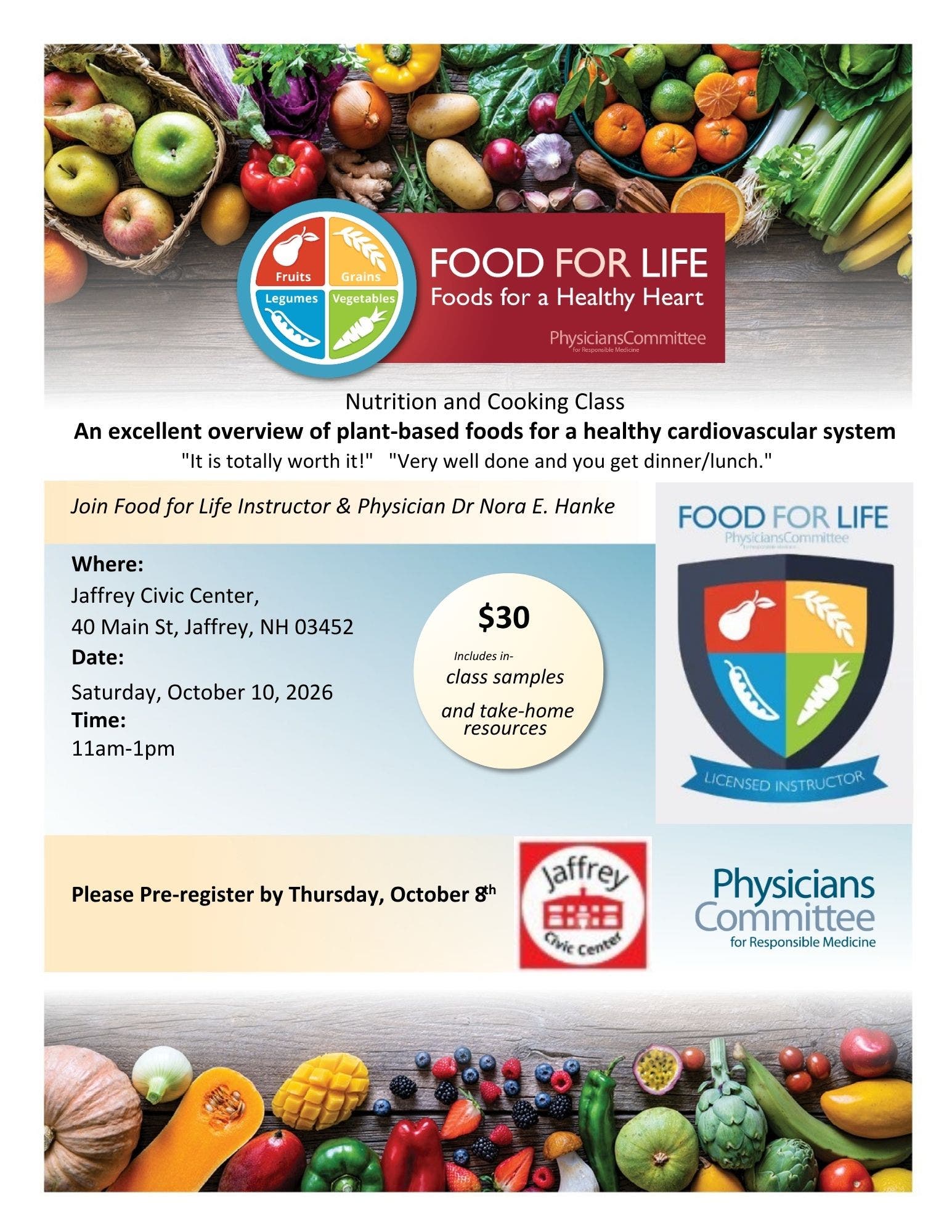 WORKSHOP: Food for Healthy Heart Workshop with Dr. Nora E. Hanke