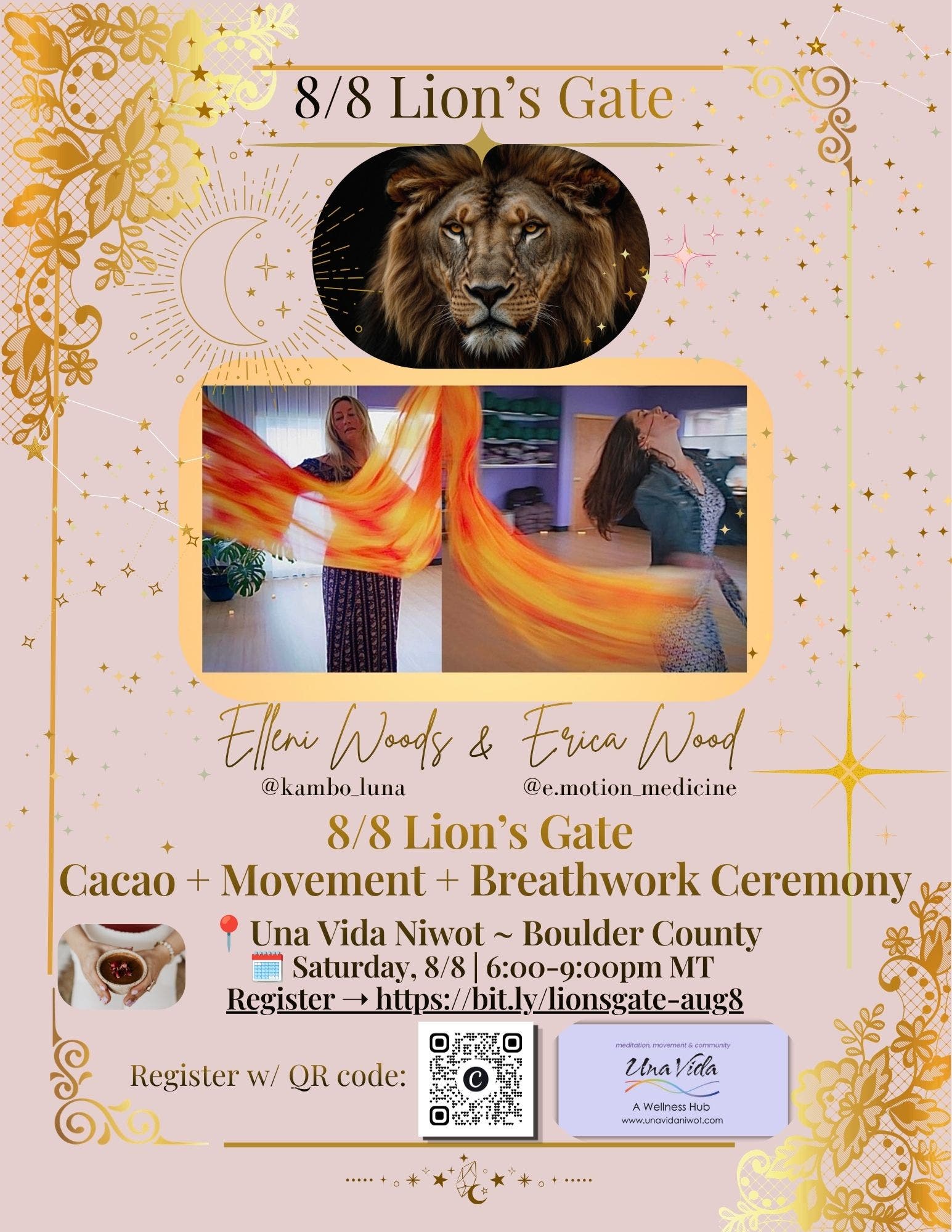 The Heart of the Lion's Gate: Cacao, Movement and Breathwork