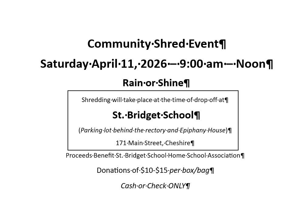 Apr 11 | Community Shred Event | Cheshire, CT Patch