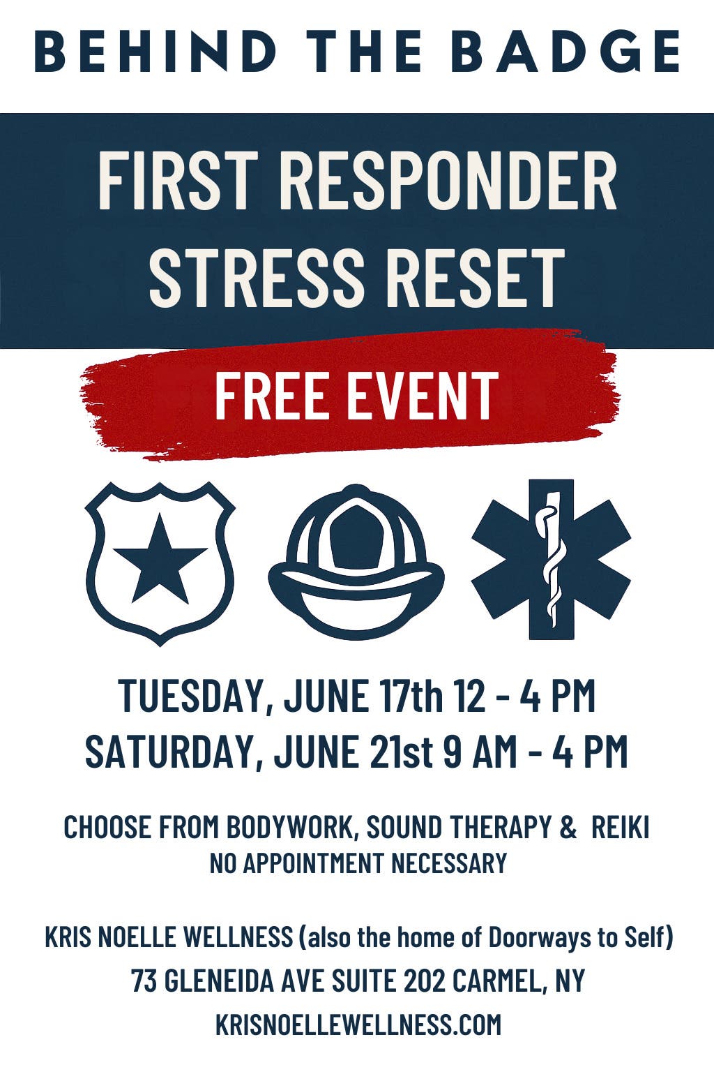 Behind the Badge: Free Stress Reset for First Responders