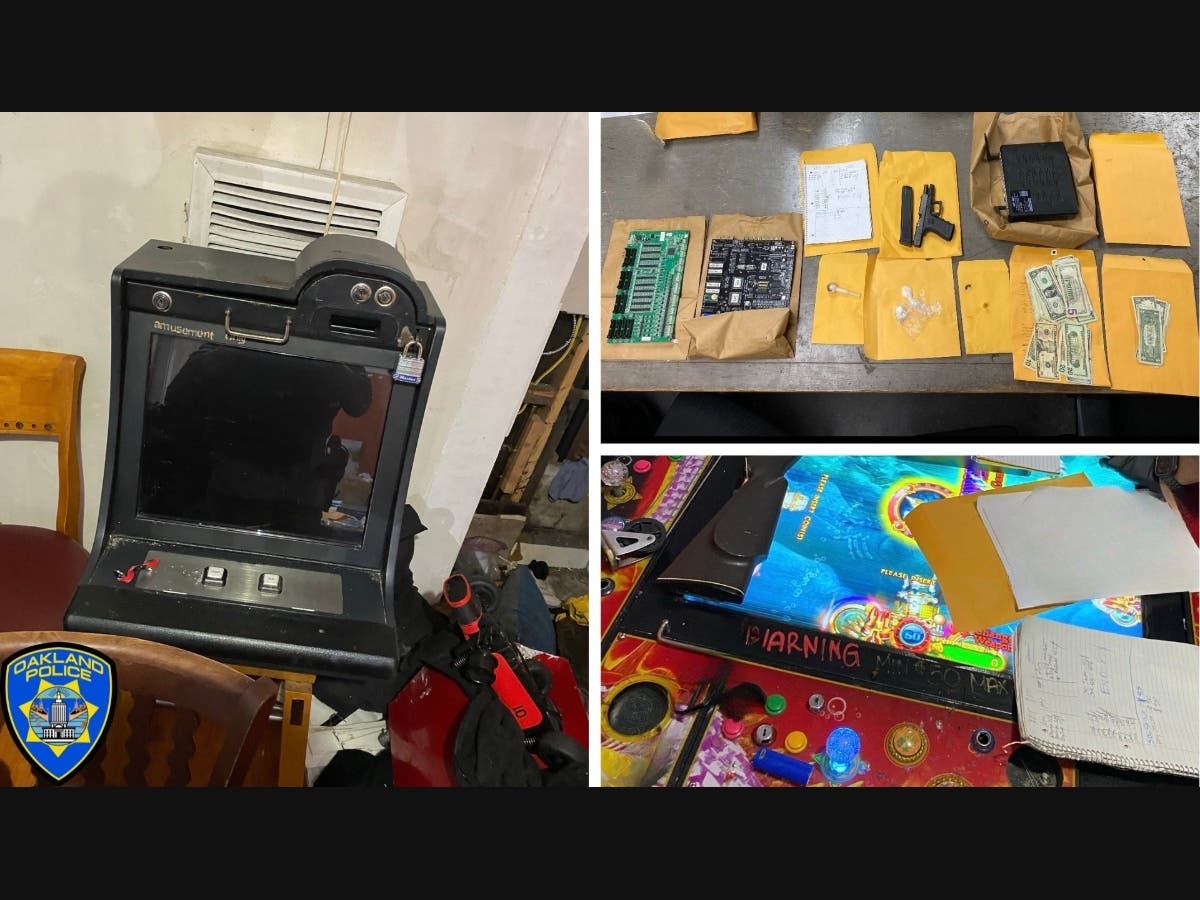 Evidence seized by police while serving a search warrant in Oakland. 