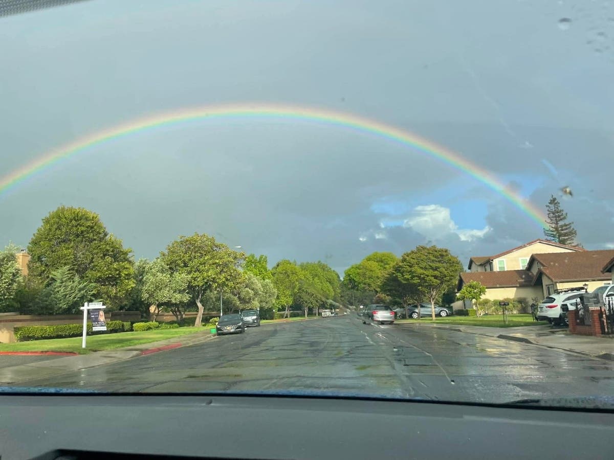 A rainbow viewed from Union City earlier this month. 