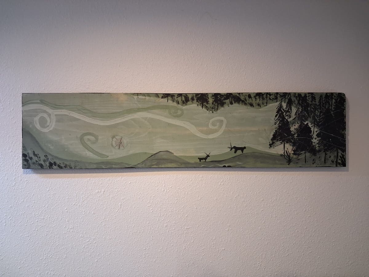 A painting by Gloria, Jeff Cast's granddaughter.