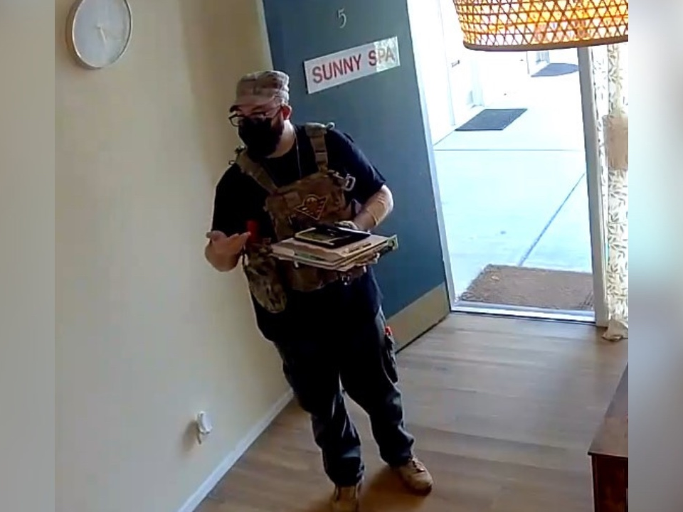 A man suspected of posing as a police officer while robbing a Sunny Spa in Cupertino on April 15, 2026. 