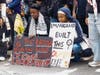 Protesters in Oakland's Fruitvale neighborhood. 