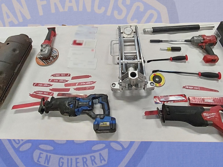 Items taken from a pair of auto theft suspects. 
