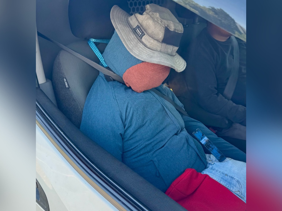A faceless dummy used by a driver to avoid carpool tolls, according to authorities. 