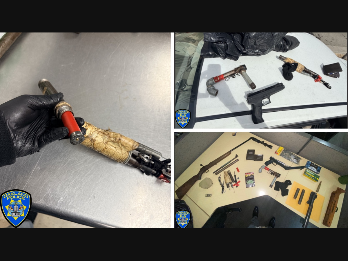 Homemade weapons were discovered by the Oakland Police Department during a six-week investigation. 