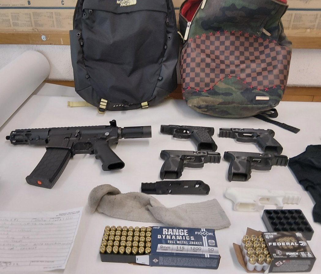 Evidence seized from the homes associated with two murder suspects, according to police. 