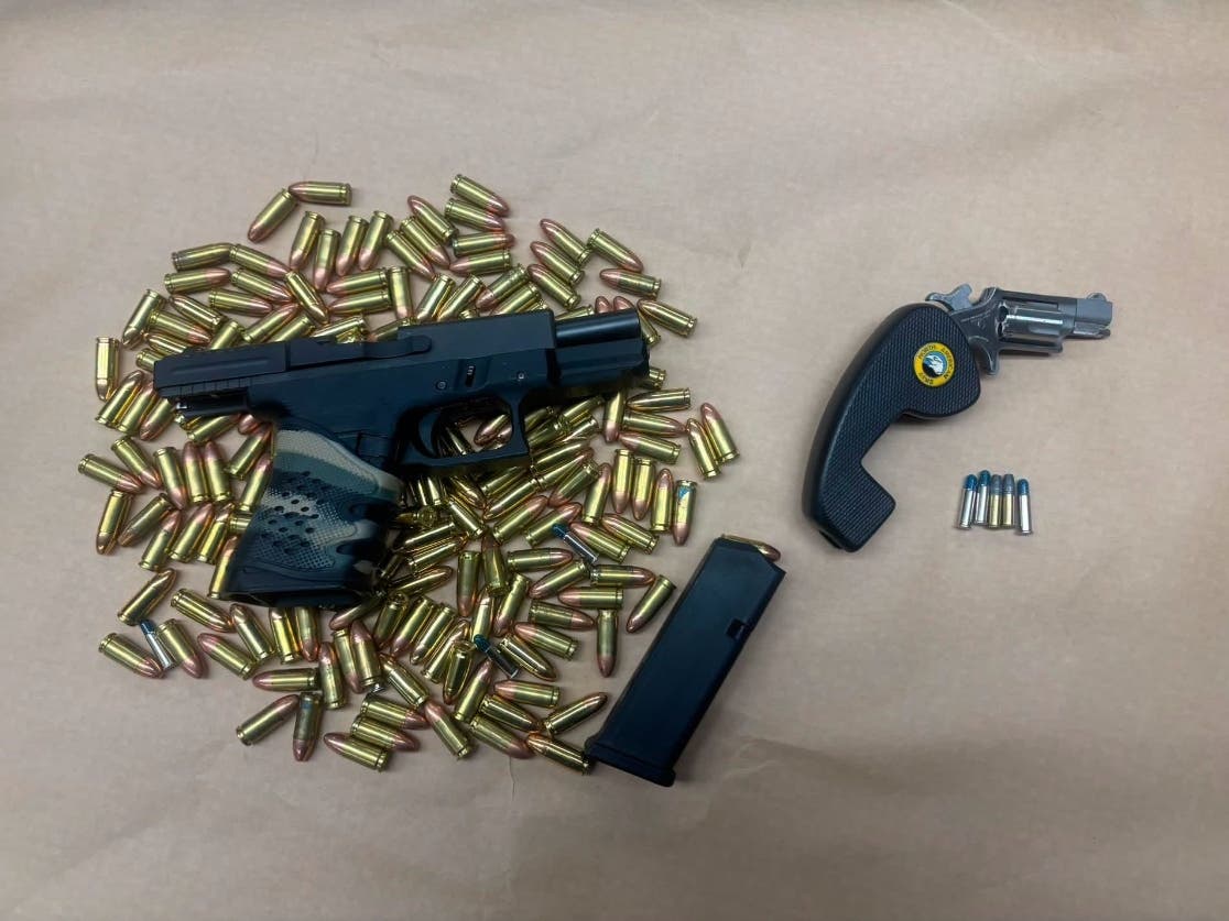 A firearm that was seized during the investigation, according to police. 