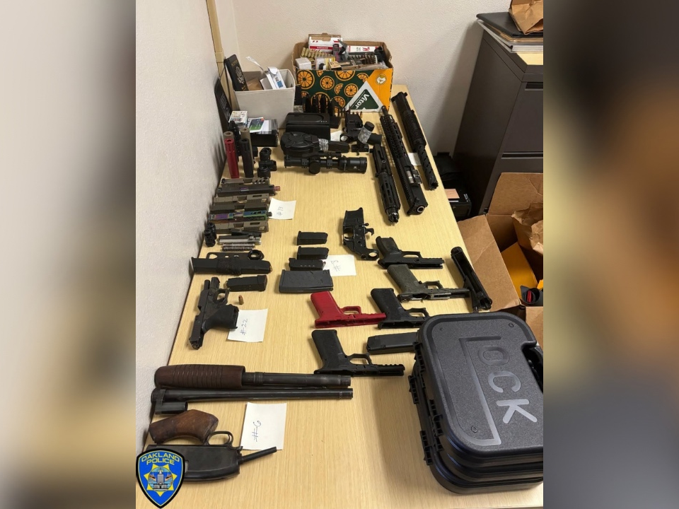 Ghost guns seized during an operation in the Bay Area, police said. 