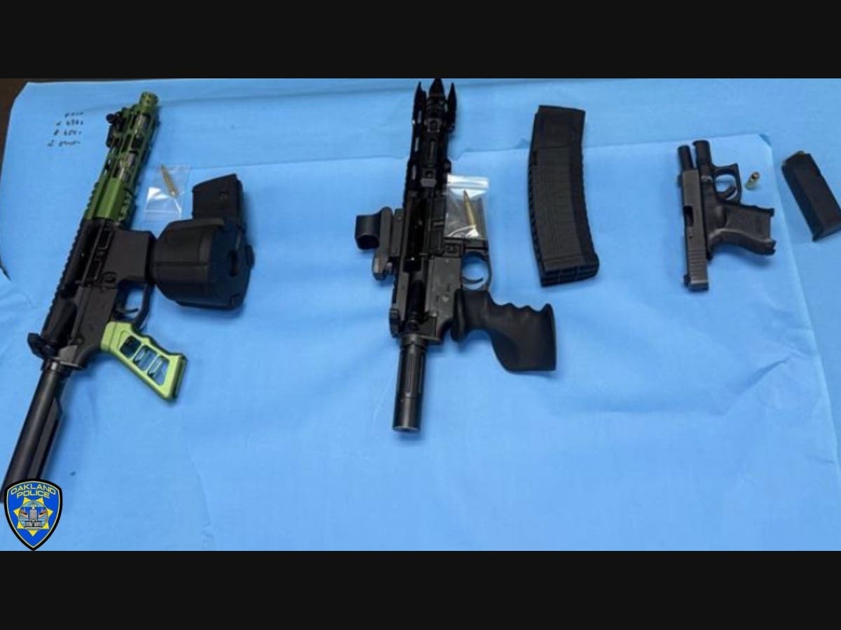 Weapons seized following the suspect's arrest, according to police.