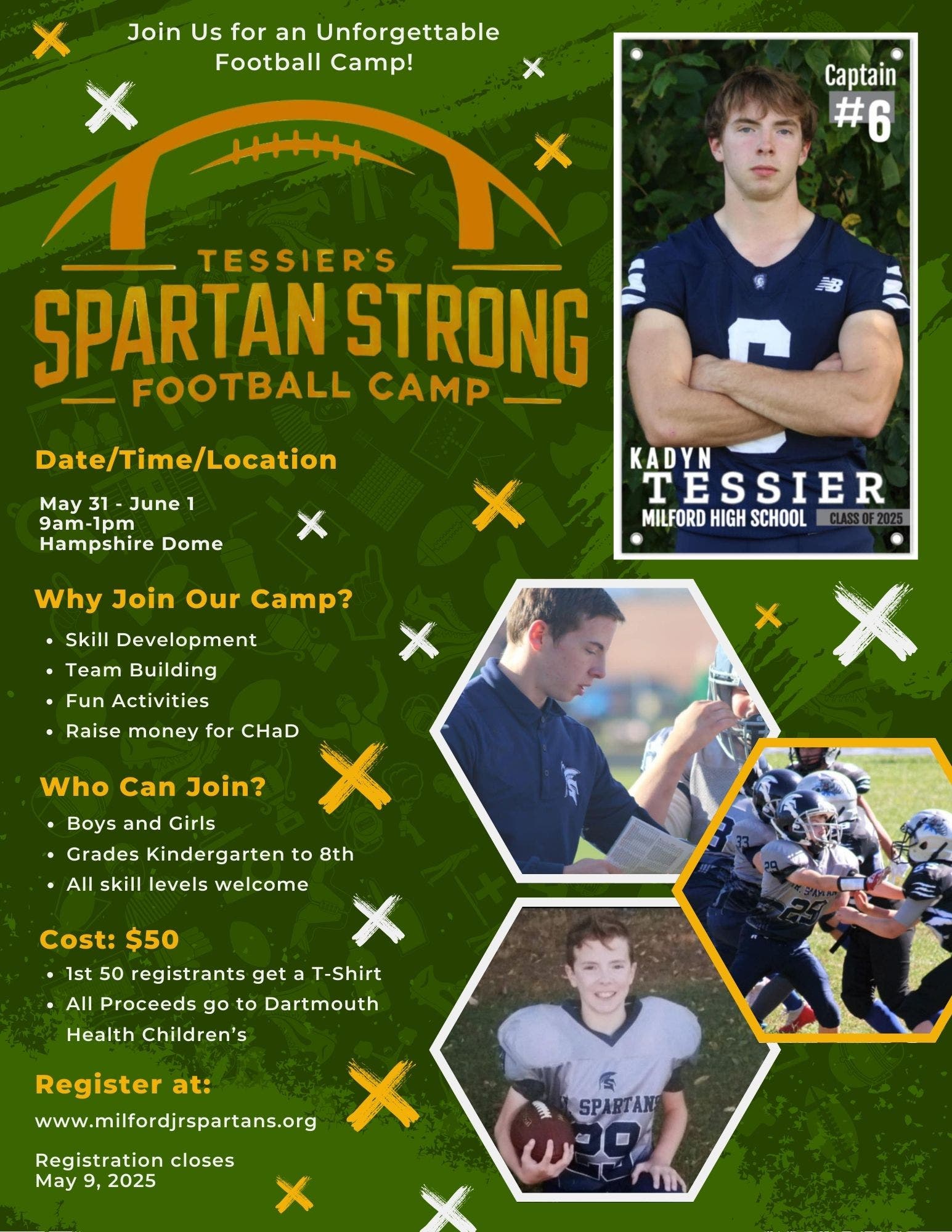 Tessier's Spartan Strong Football Camp: Future Stars Playing for a Cause 