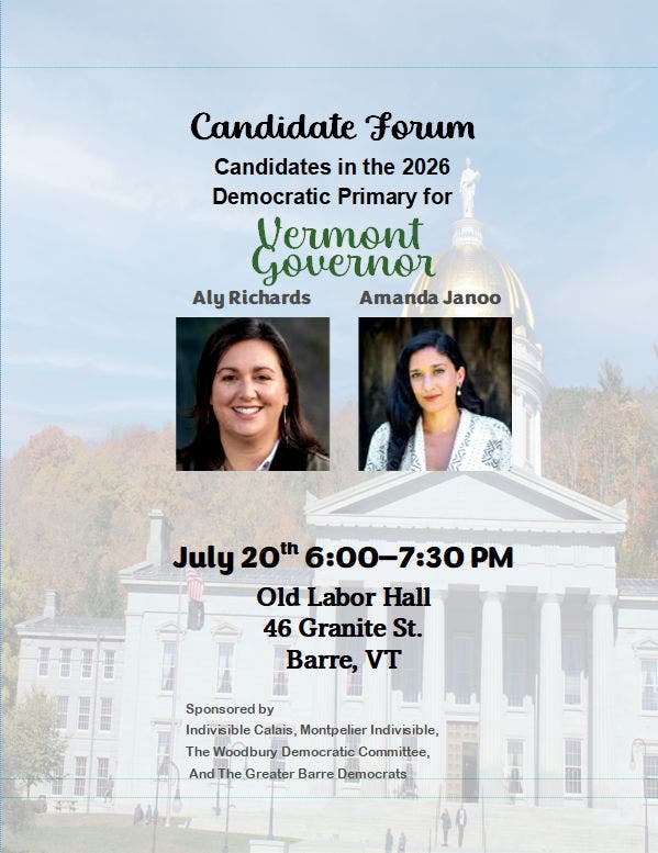 Candidate Forum: Democratic Primary For Vermont Governor