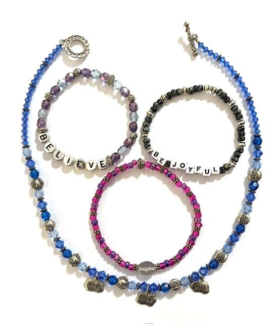 Meaningful Word Beaded Jewelry Classes on Mon., 10/26 and Tue., 11/17 in Ridgefield Continuing Ed