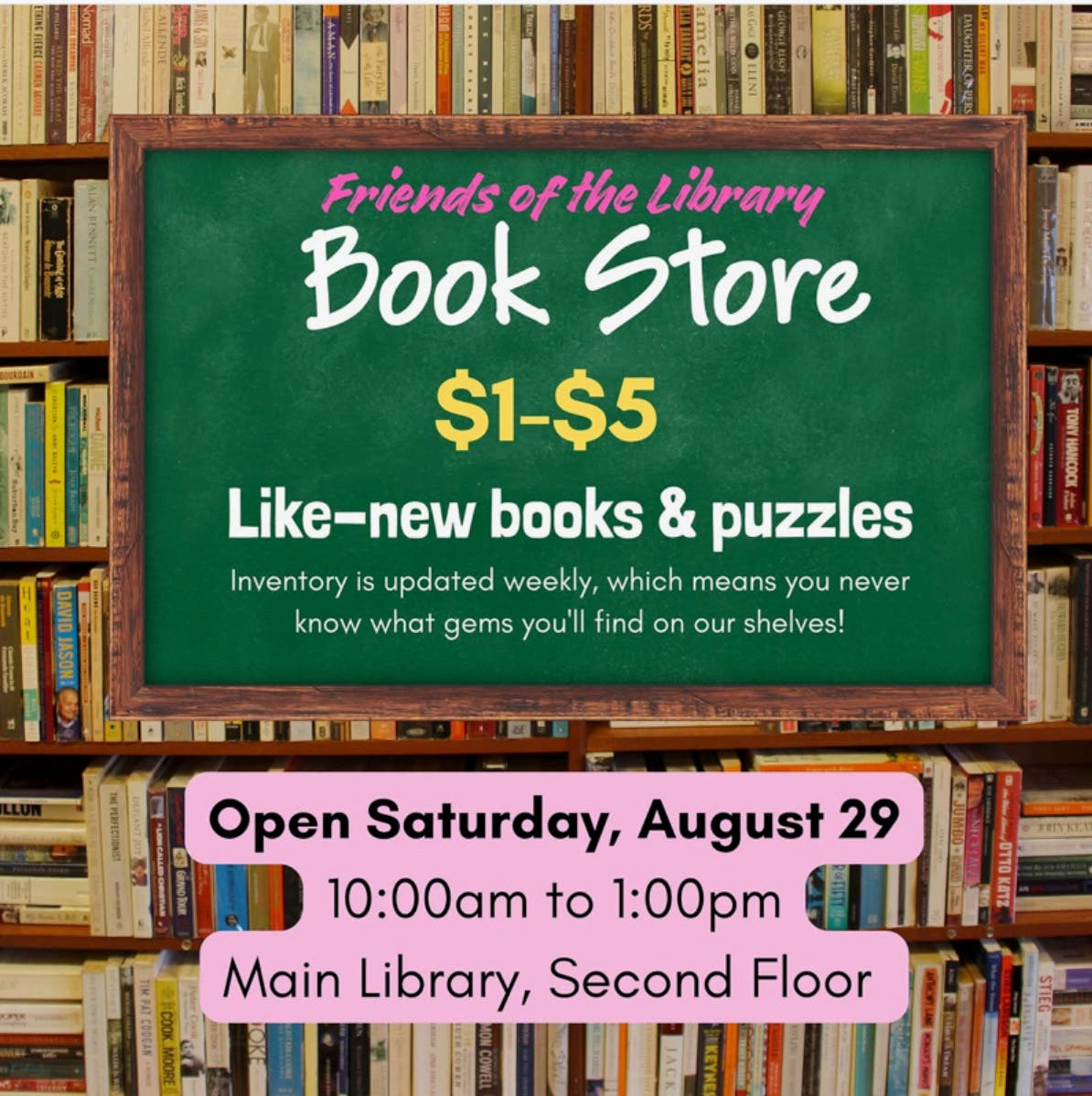 Friends of the Library Book Store Open