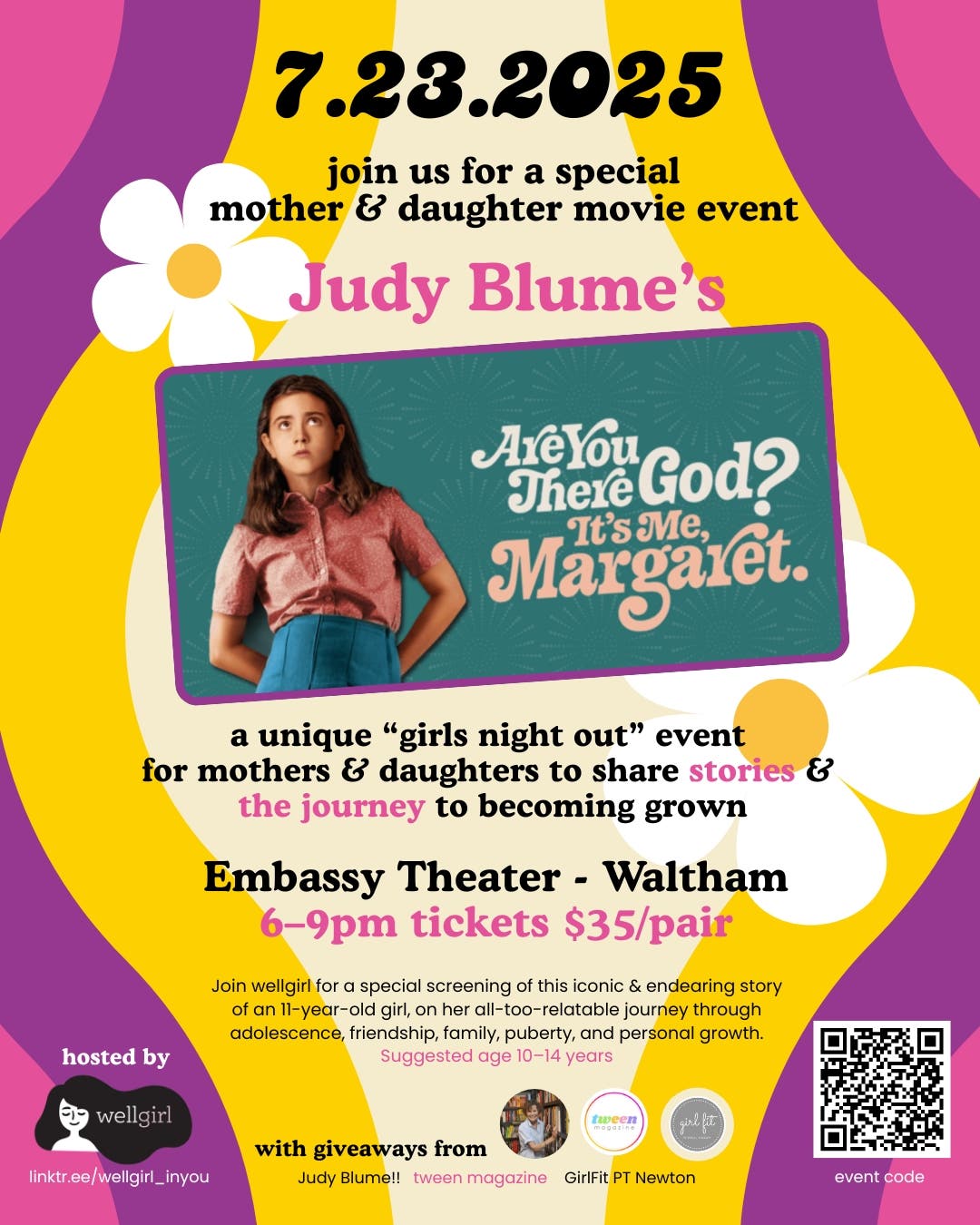 Mother & Daughter Girls Night Out: Movie Screening of “Are You There God? It’s Me Margaret"