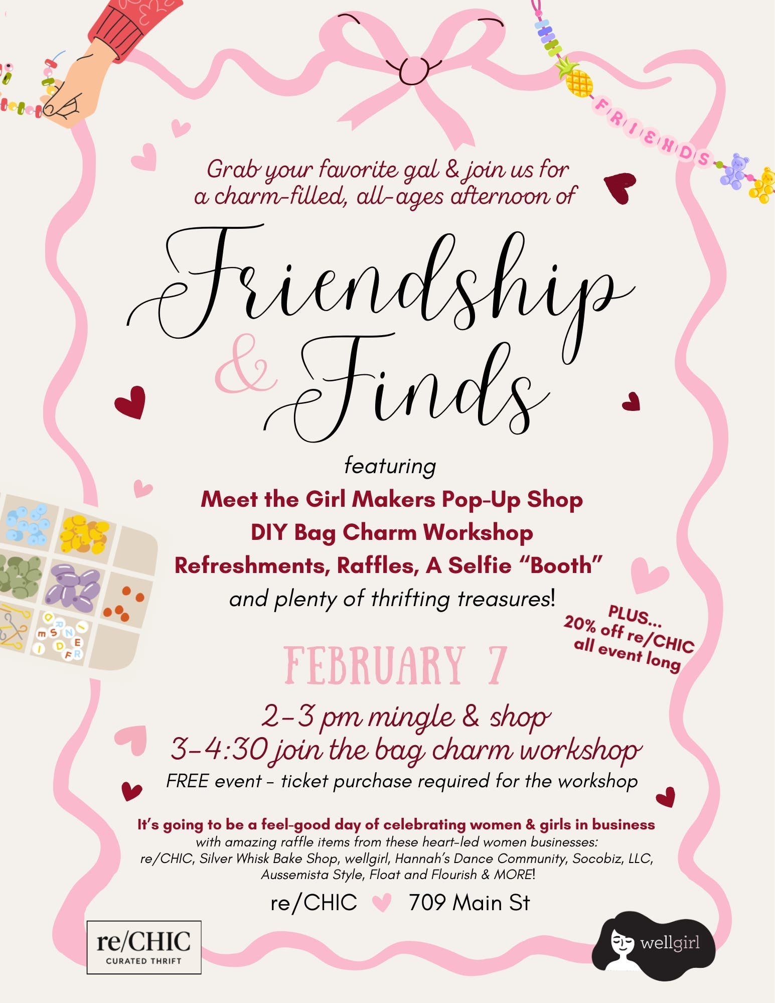 Friendship & Finds: An All-Ages Galentine’s Celebration + Bag Charm Workshop