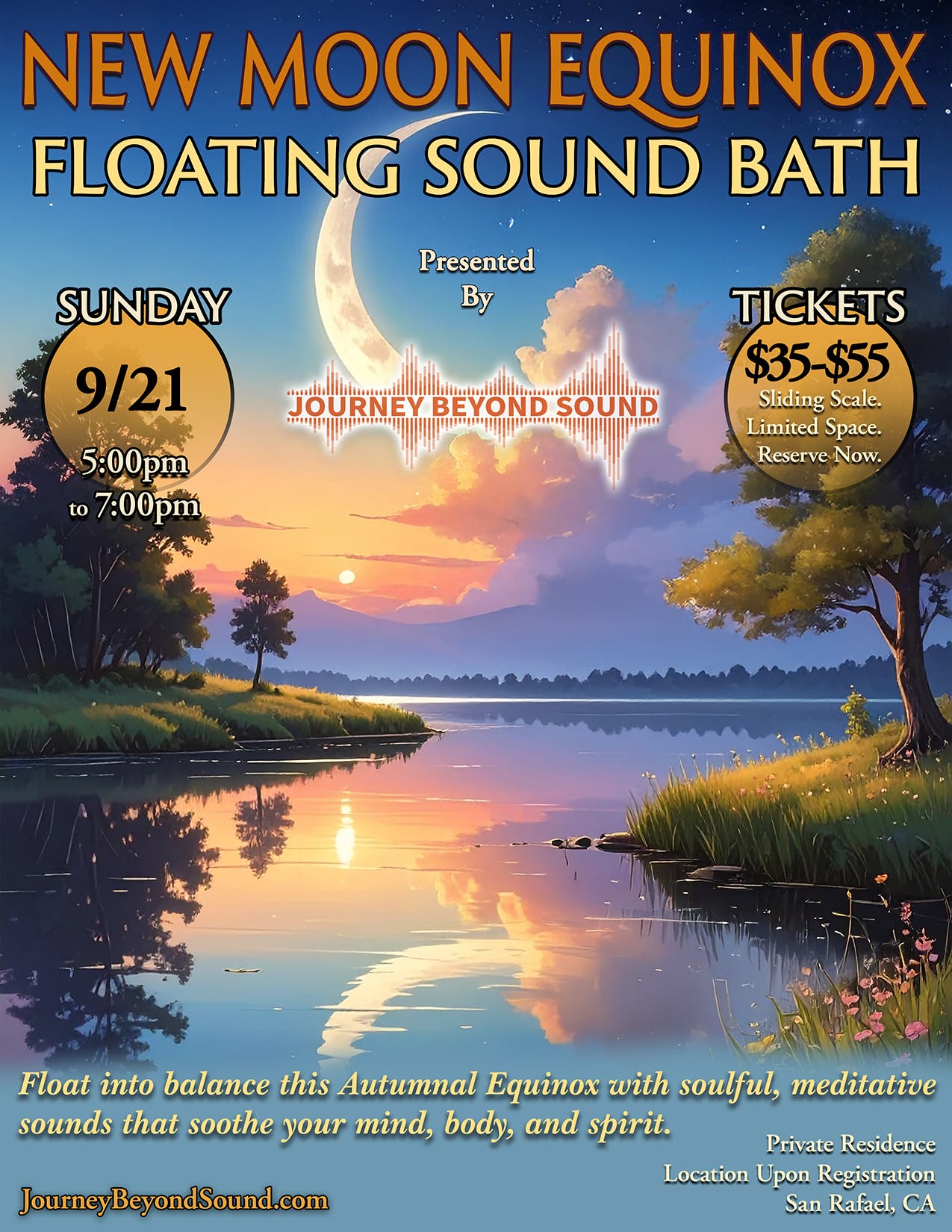 New Moon Equinox: Floating Sound Bath Journey
