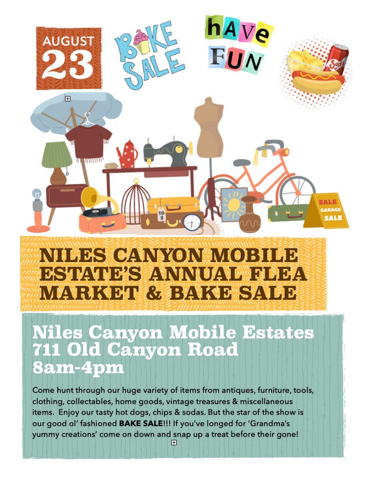Niles Canyon Mobile Estate’s Annual Flea Market & Bake Sale