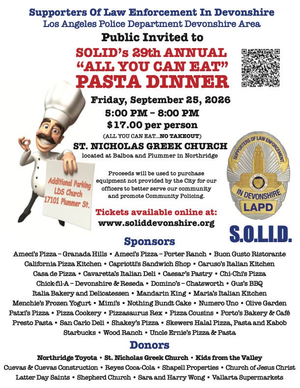 S.O.L.I.D.'s 29th Annual All-You-Can-Eat Pasta Dinner