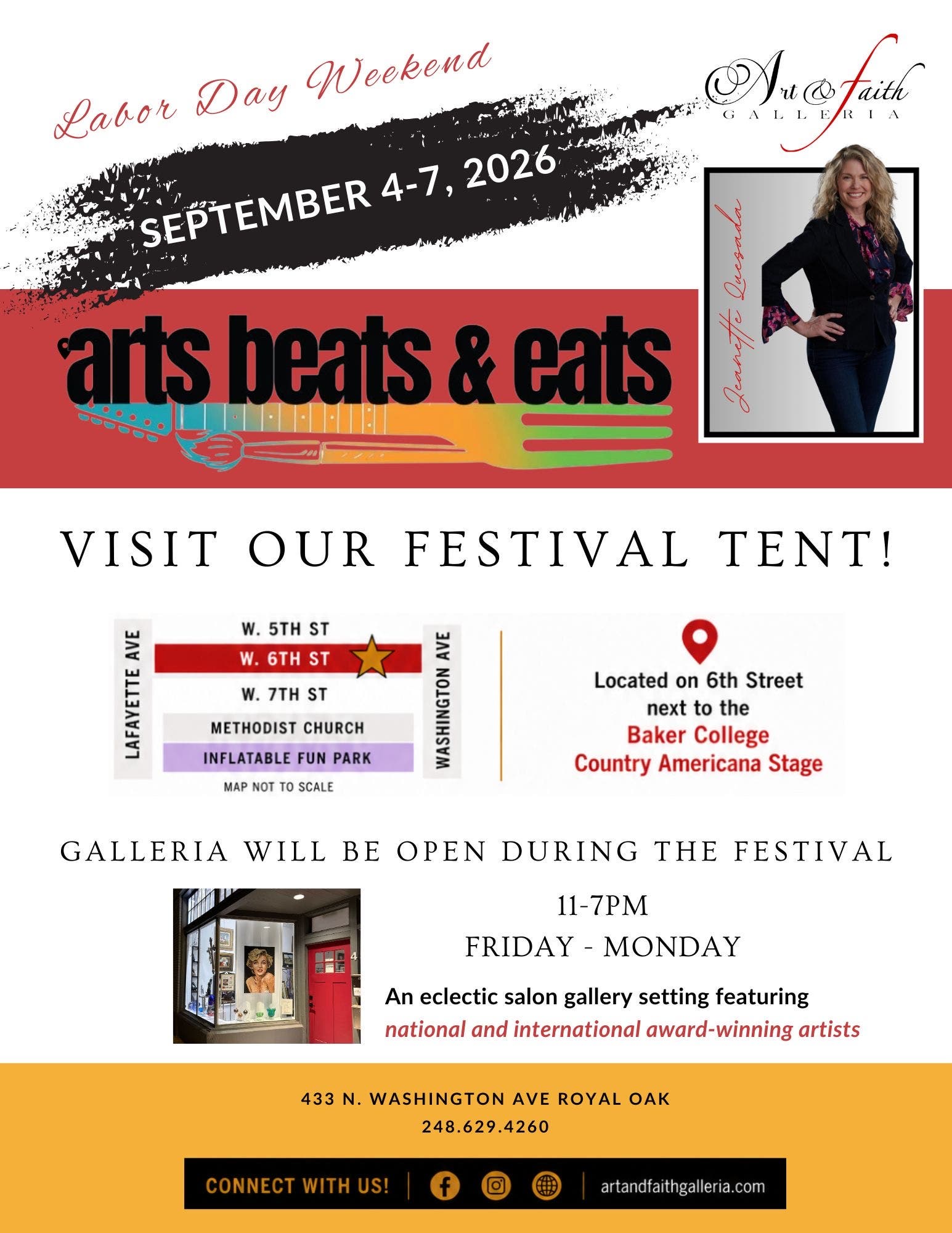 Art & Faith Galleria will be Exhibiting at Art Beats & Eats Friday September 4- Monday September 7