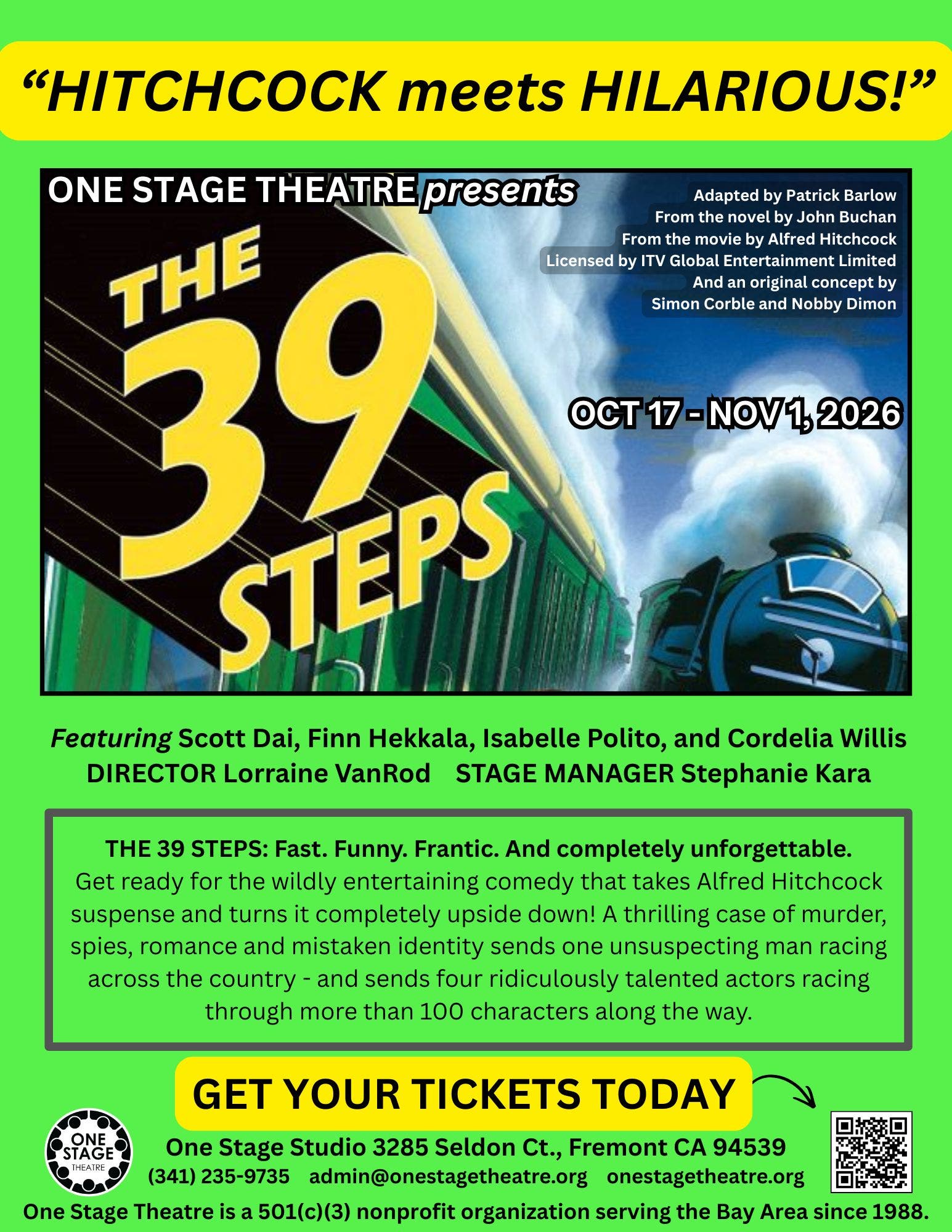 One Stage Theatre presents THE 39 STEPS