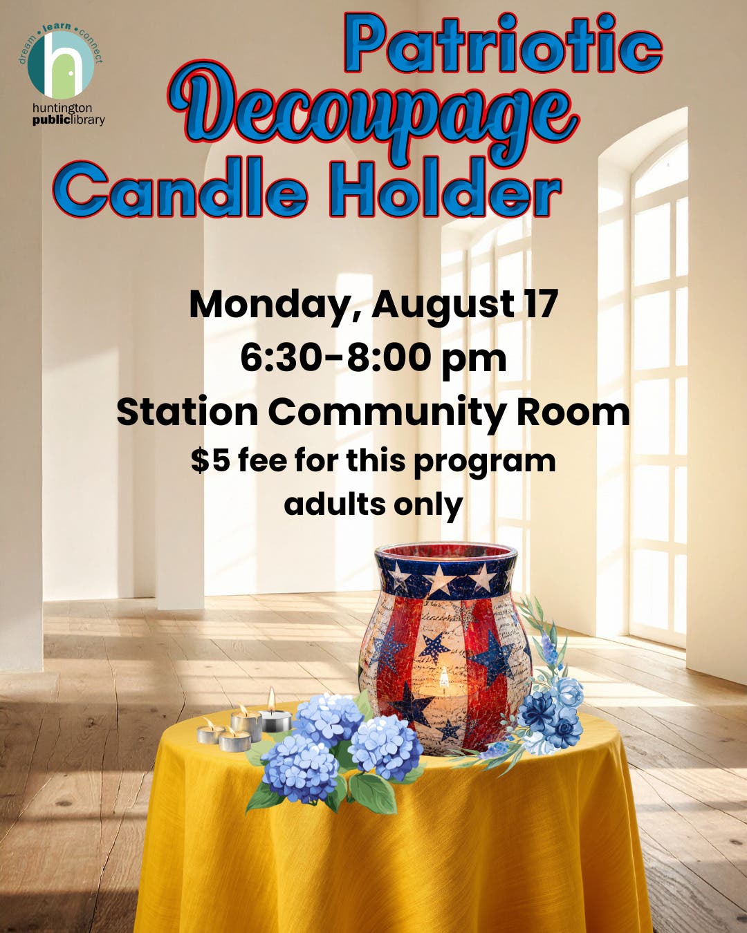 Patriotic Decoupage Candle Holder