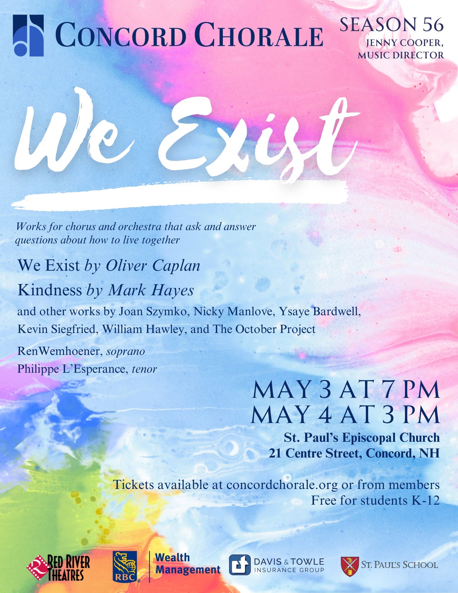 Concord Chorale Spring Concert, We Exist