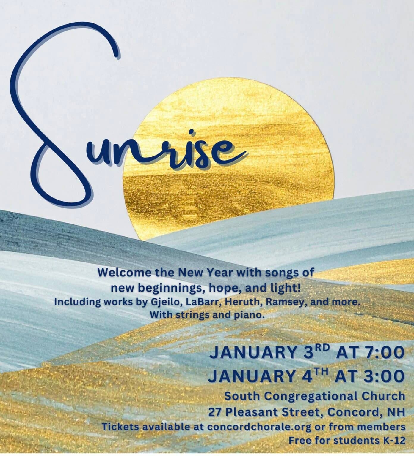 Concord Chorale Concert SUNRISE