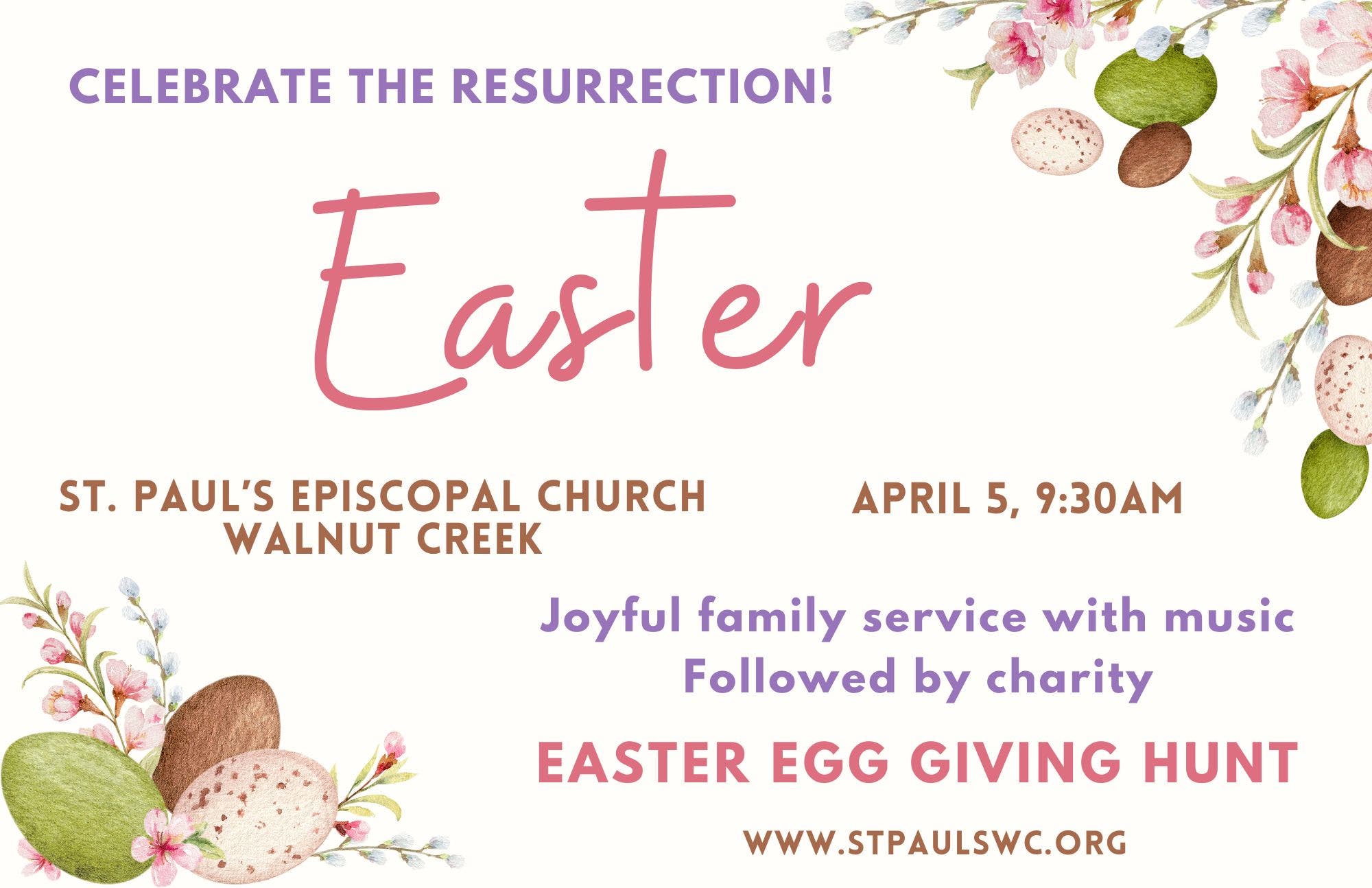 Family Easter Service and Egg Hunt to Benefit Charity