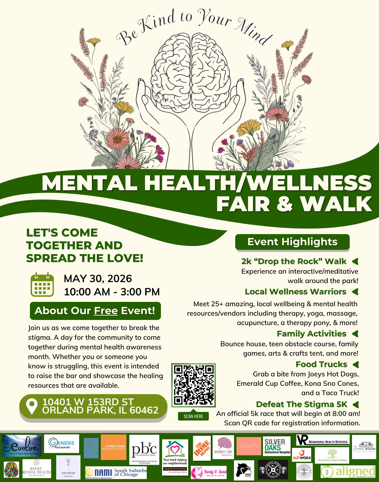 "Be Kind to Your Mind" Mental Health/Wellness Fair & Meditation Walk 10am -2pm