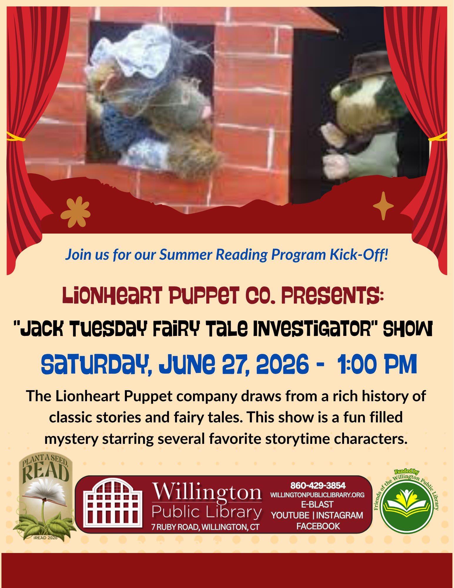 Lionheart Puppet Co. Presents: "Jack Tuesday Fairy Tale Investigator" Show