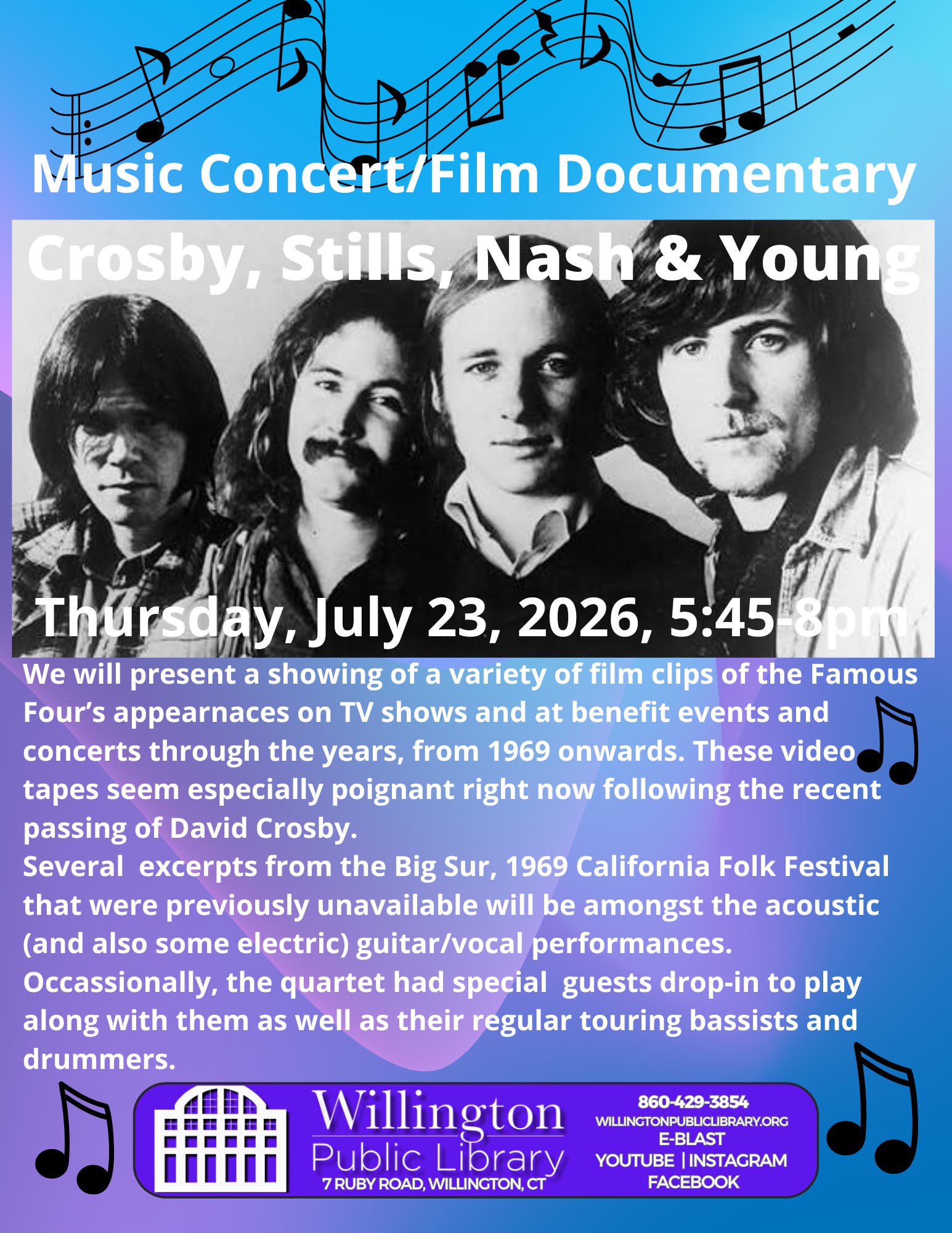 Crosby, Stills, Nash & Young Music Concert/Film Documentary