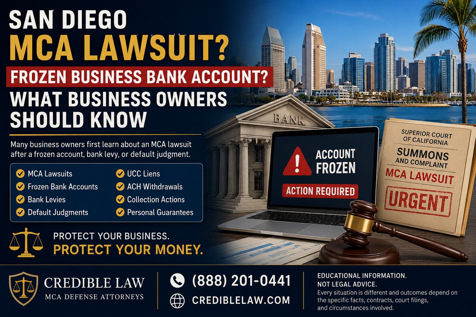 San Diego MCA Lawsuit? Frozen Business Bank Account? What Business Owners Should Know
