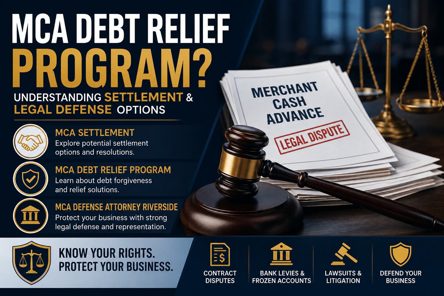 Merchant Cash Advance Lawsuit Defense In Riverside : Frozen Business Bank Account?