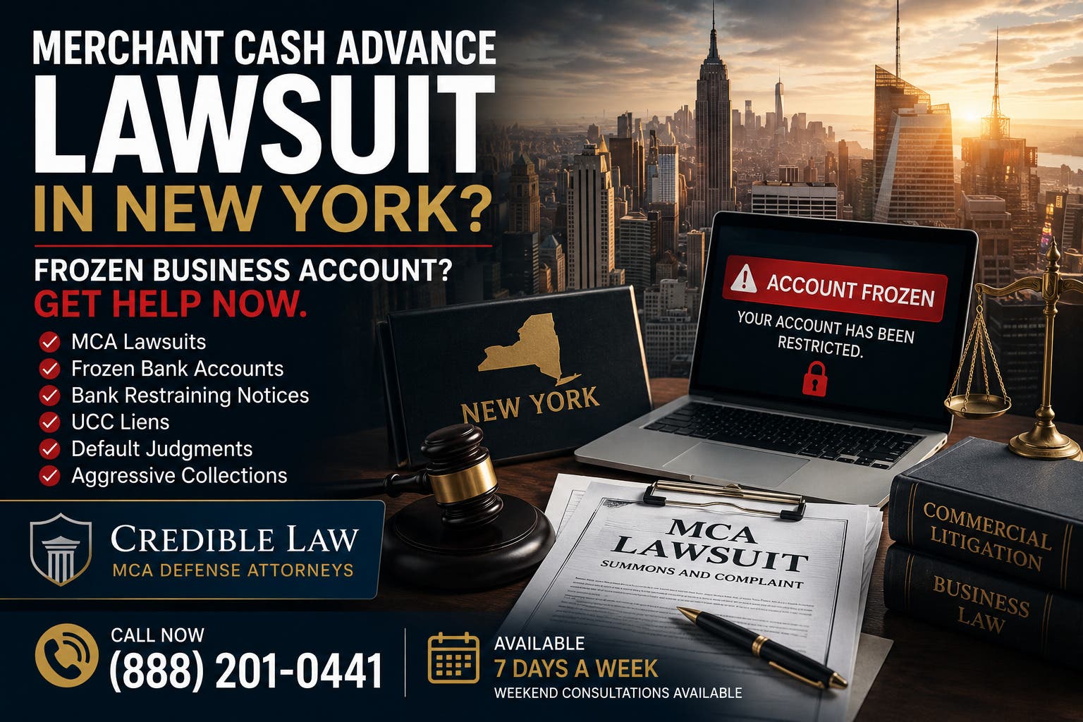 Merchant Cash Advance Lawsuit in New York? What Business Owners Should Do After Frozen Bank Account
