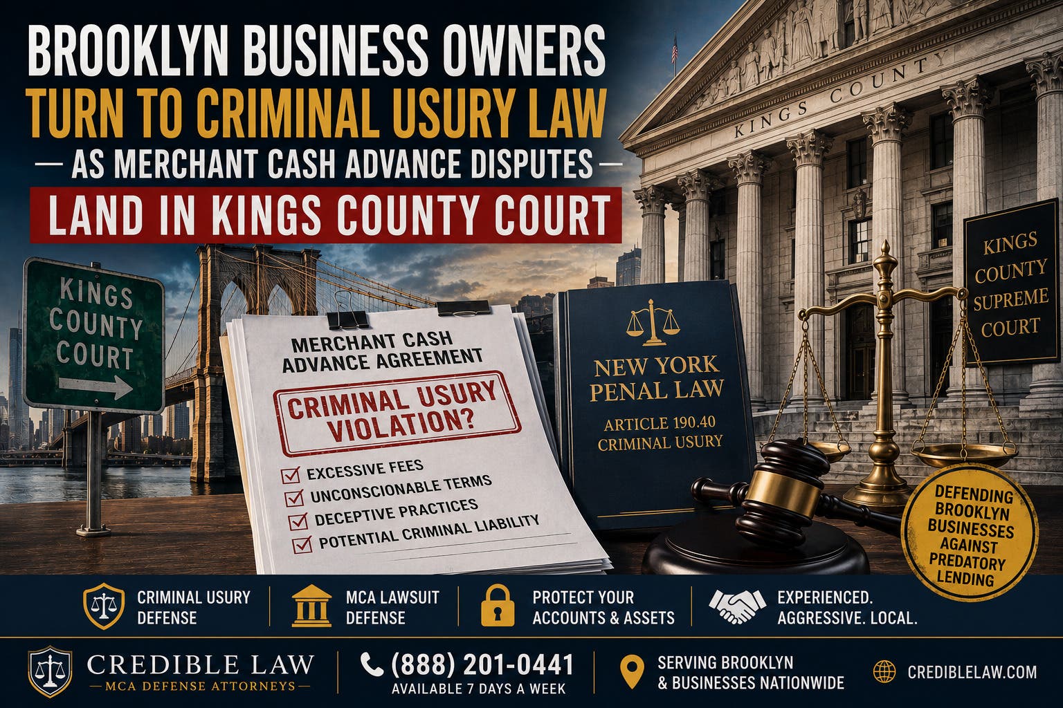 Merchant Cash Advance Debt Relief Brooklyn New York - MCA Defense Attorney