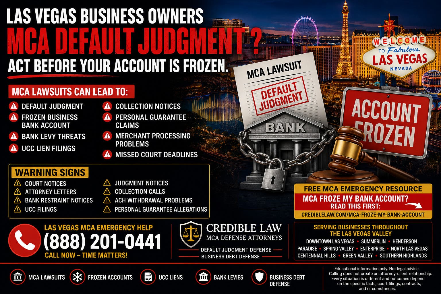 Las Vegas Business Bank Account Frozen by an MCA Company?