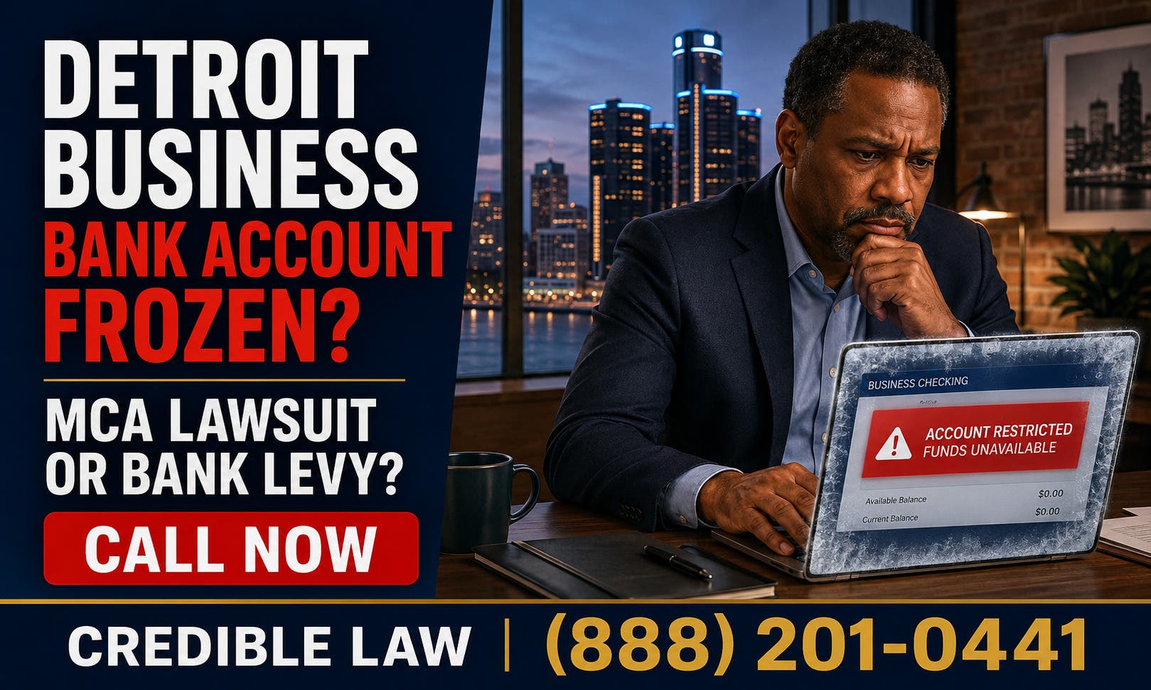 Detroit Business Bank Account Frozen by an MCA Company? Act Now!