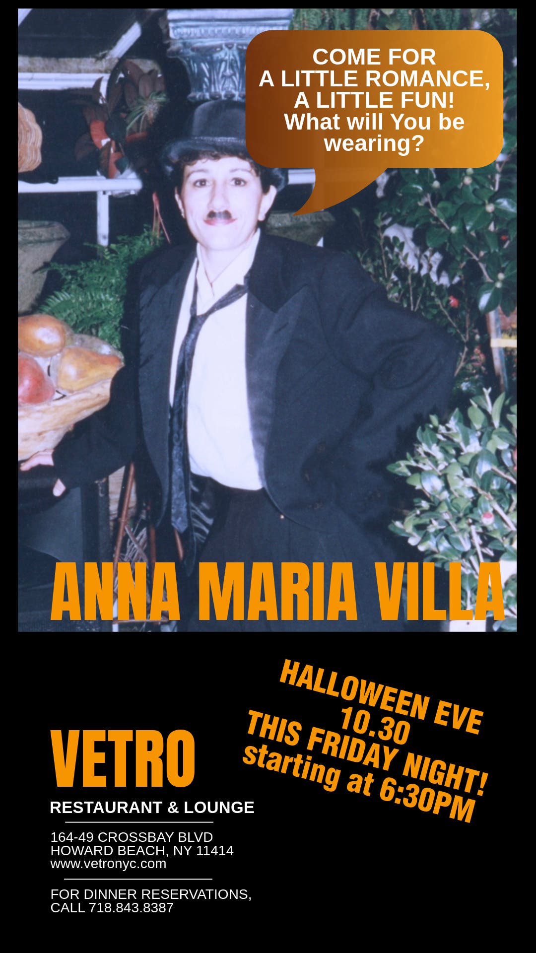 Anna Maria Villa sings at Vetro Restaurant This Friday!
