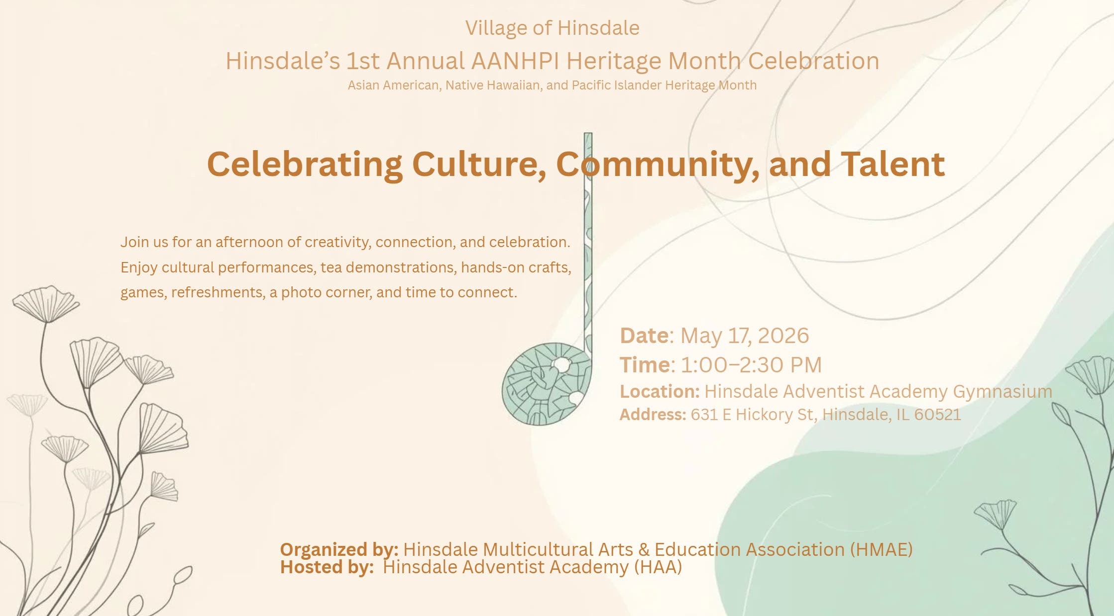 Hinsdale’s 1st Annual AANHPI Heritage Month Celebration