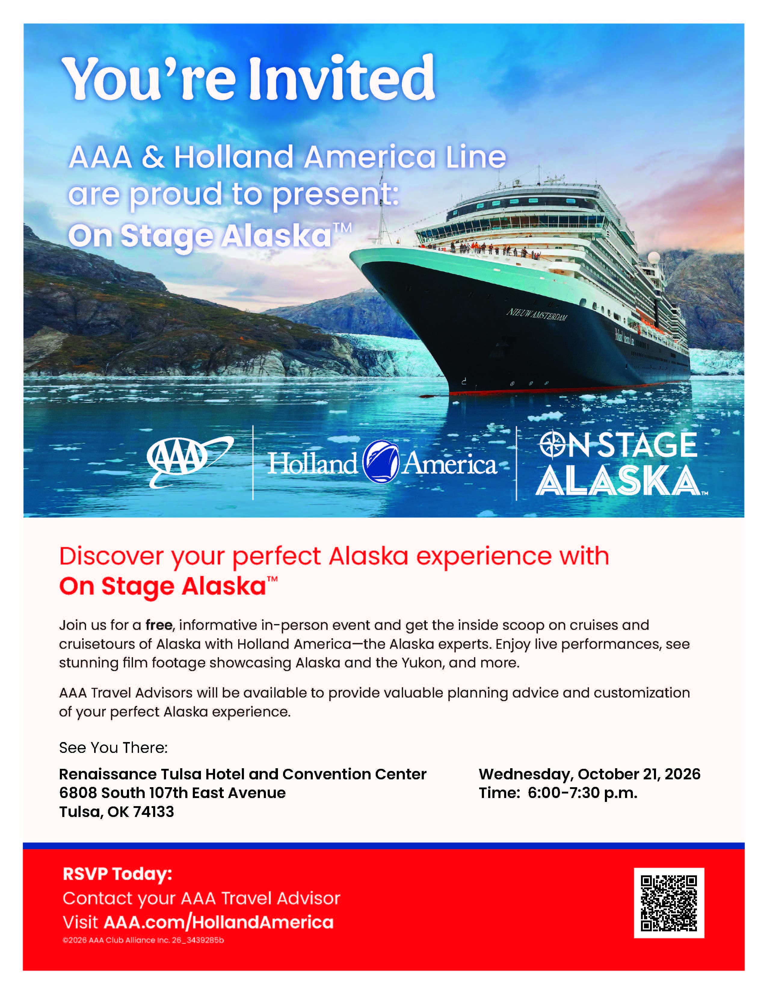 On Stage Alaska with AAA and Holland America