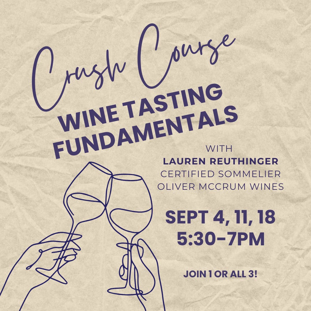Crush Course: Wine Tasting Fundamentals Series