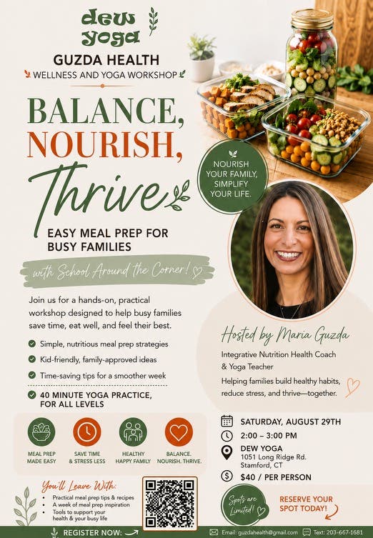 Balance, Nourish, Thrive Nutrition and Yoga Workshop