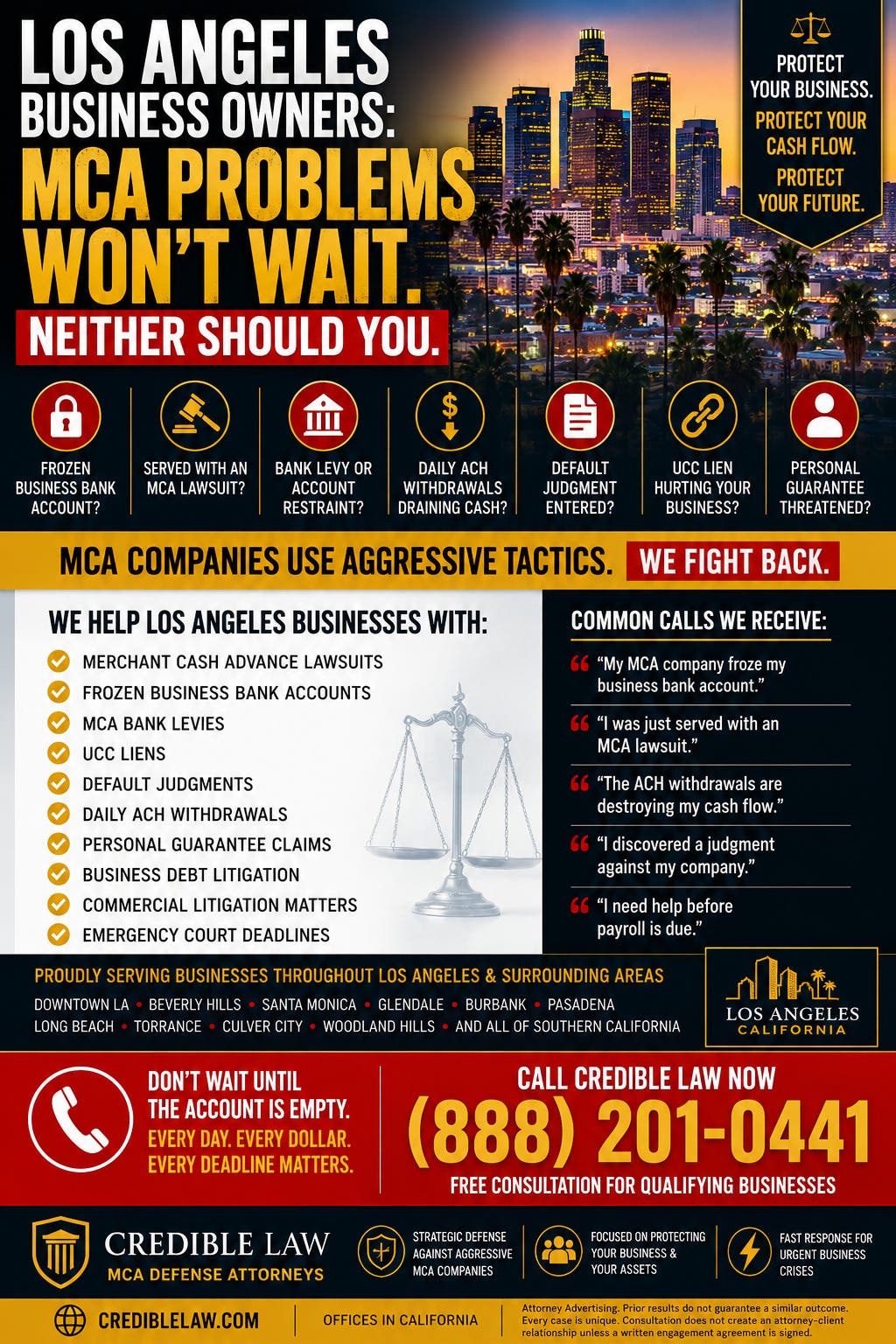 Los Angeles Business Owners: MCA Froze Your Bank Account? Read This Before More Money Is Taken