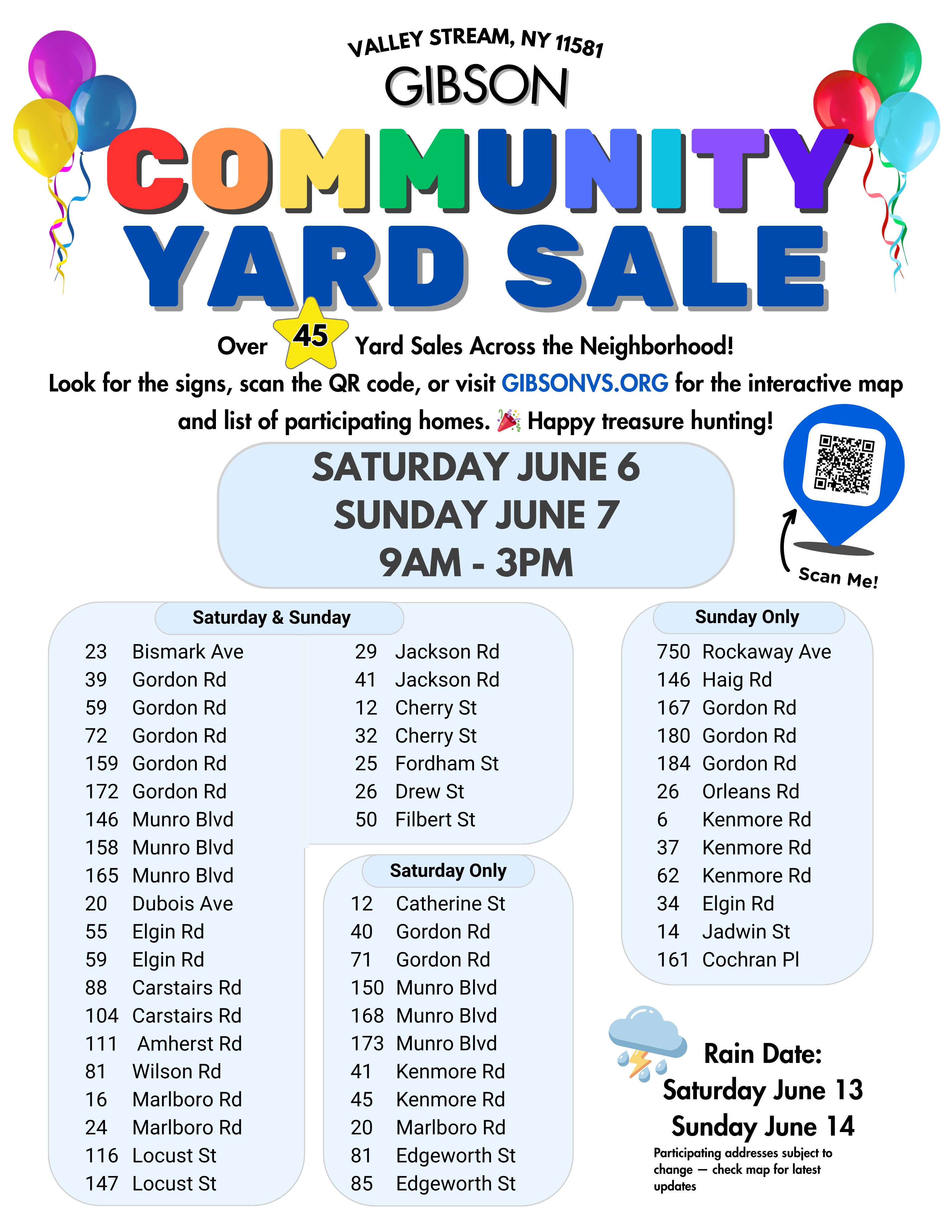 Gibson Community Yard Sale! 📣