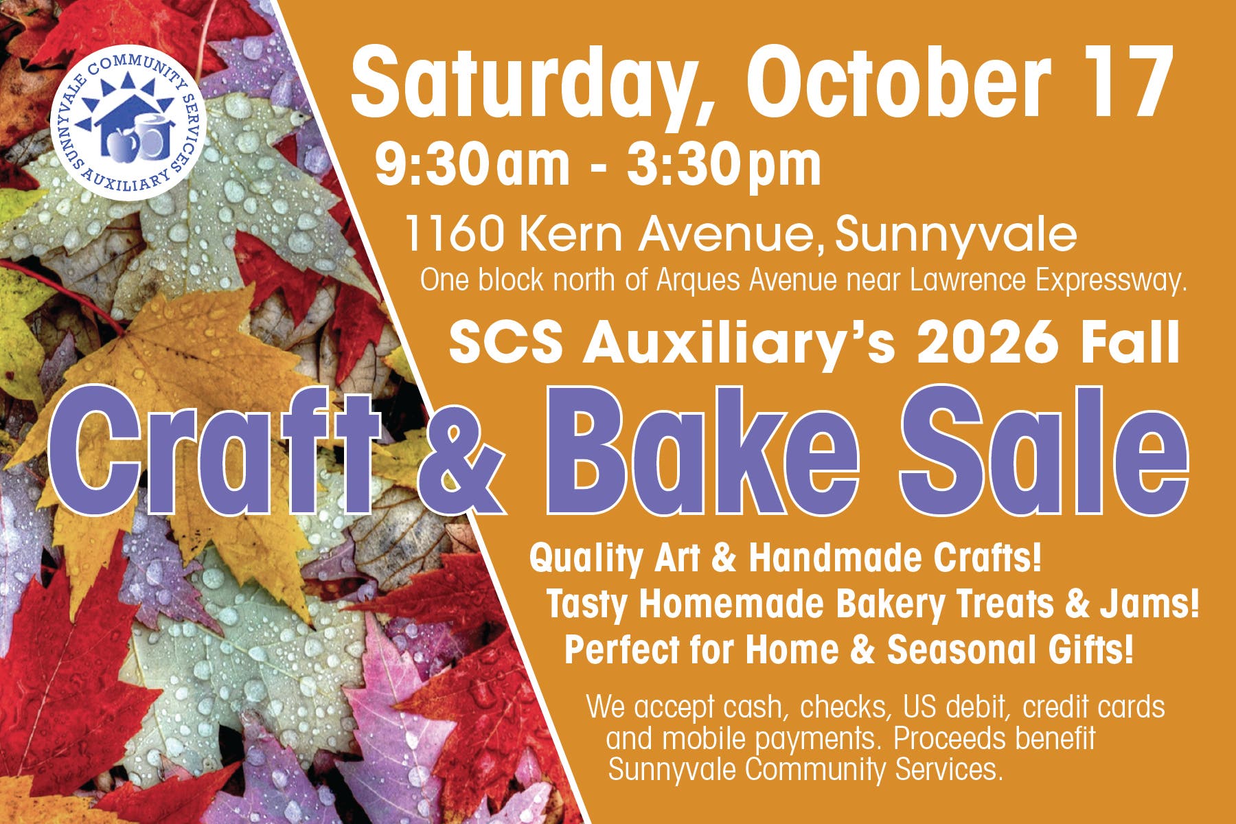 The Sunnyvale Community Services Auxiliary (SCSA) Craft & Bake Sale