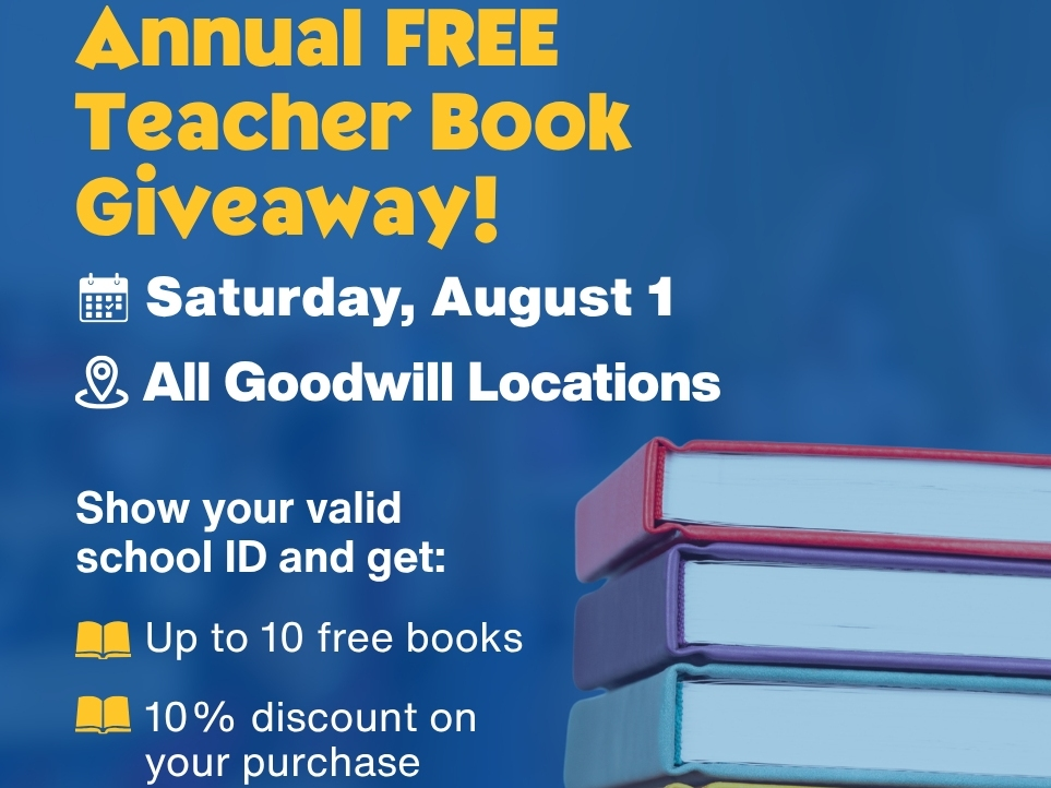 Goodwill Southeast Georgia Hosts 7th Annual Teacher Book Giveaway August 1